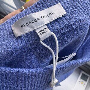 Rebecca Taylor Mini Bouclé Cotton Blend Skirt – French Blue,